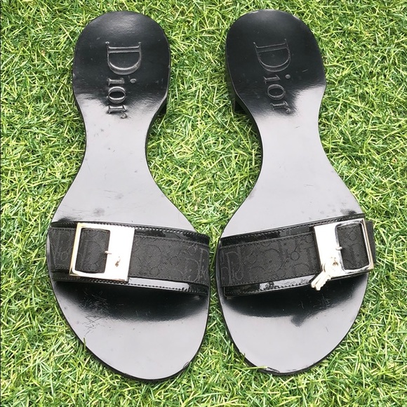 Dior Shoes - Dior black logo slides sz 39 or 9